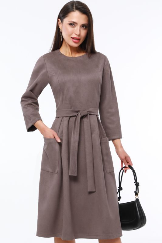 Brown Suede Dress with Belt