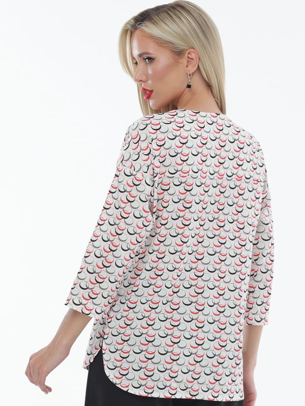 Printed blouse with a flap on the chest