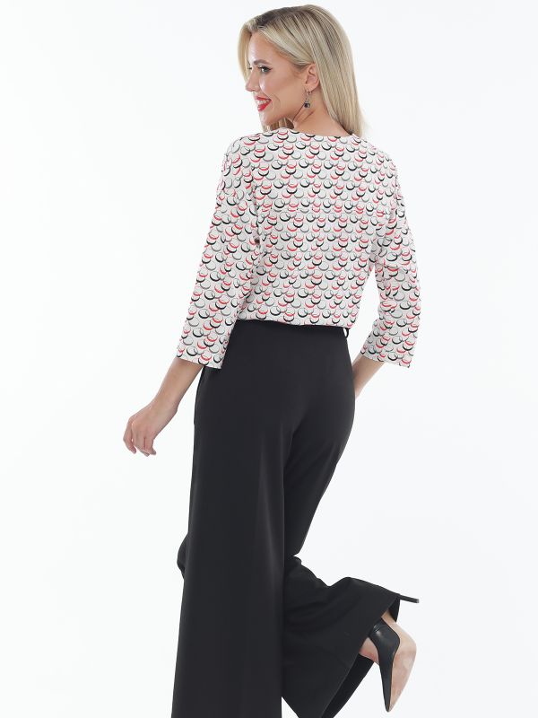 Printed blouse with a flap on the chest